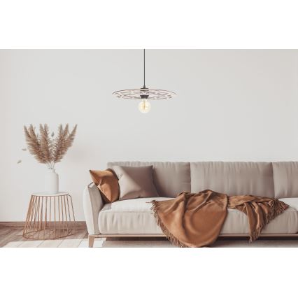 Lámpara colgante FALCO 1xE27/60W/230V diá. 40 cm beige
