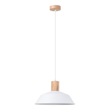 Lámpara colgante FANO 1xE27/15W/230V diá. 34 cm blanco