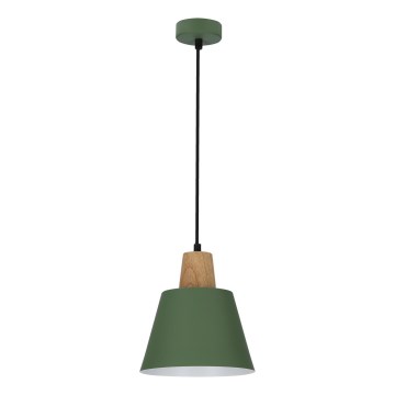 Lámpara colgante FARO 1xE27/40W/230V verde/haya