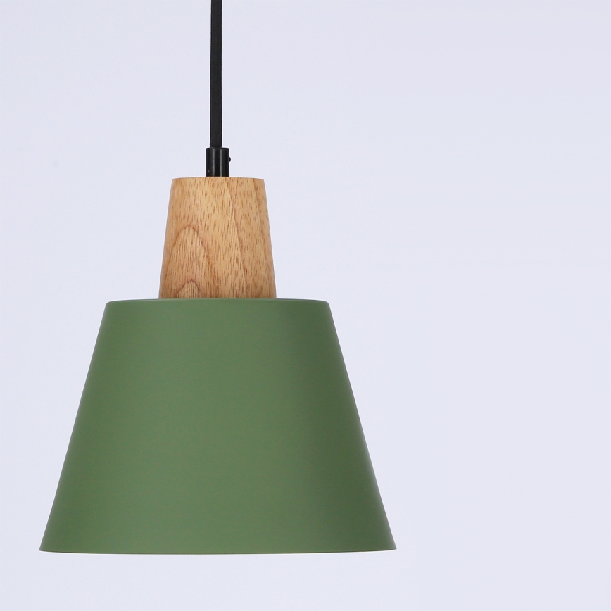 Lámpara colgante FARO 1xE27/40W/230V verde/haya