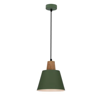 Lámpara colgante FARO 1xE27/40W/230V verde/haya