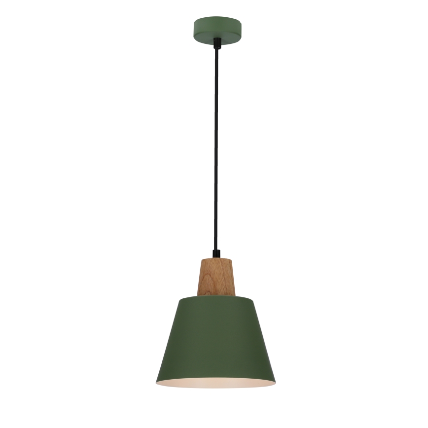Lámpara colgante FARO 1xE27/40W/230V verde/haya