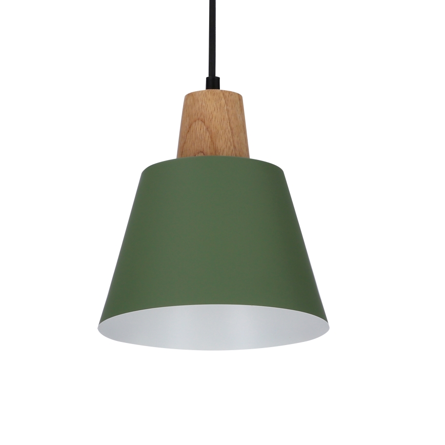 Lámpara colgante FARO 1xE27/40W/230V verde/haya