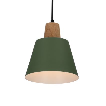 Lámpara colgante FARO 1xE27/40W/230V verde/haya