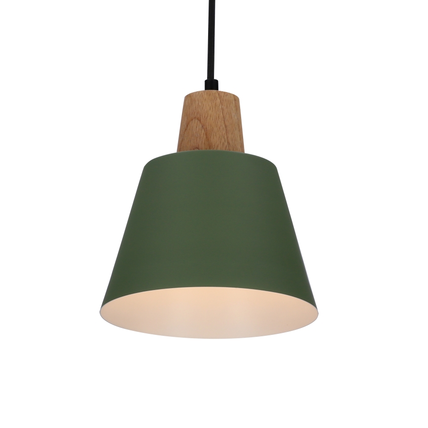 Lámpara colgante FARO 1xE27/40W/230V verde/haya