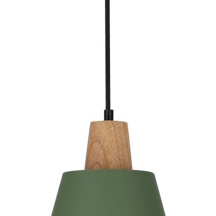 Lámpara colgante FARO 1xE27/40W/230V verde/haya