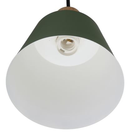 Lámpara colgante FARO 1xE27/40W/230V verde/haya