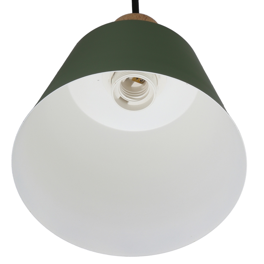 Lámpara colgante FARO 1xE27/40W/230V verde/haya