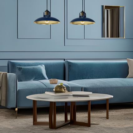 Lámpara colgante FELIX 2xE27/60W/230V azul