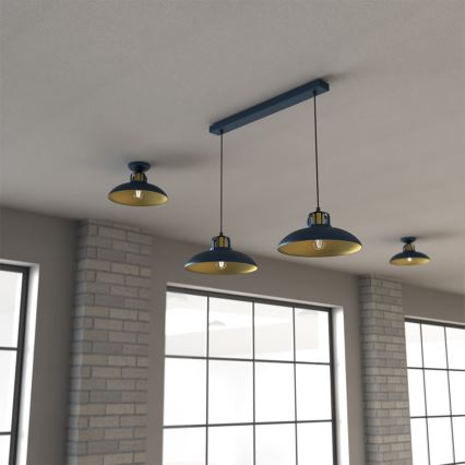 Lámpara colgante FELIX 2xE27/60W/230V azul