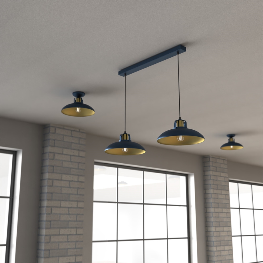 Lámpara colgante FELIX 2xE27/60W/230V azul