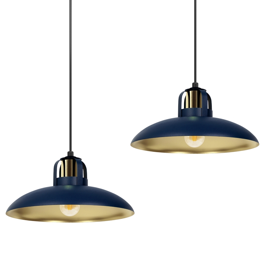 Lámpara colgante FELIX 2xE27/60W/230V azul
