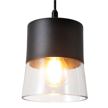 Lámpara colgante FERGIE 1xE27/15W/230V negro