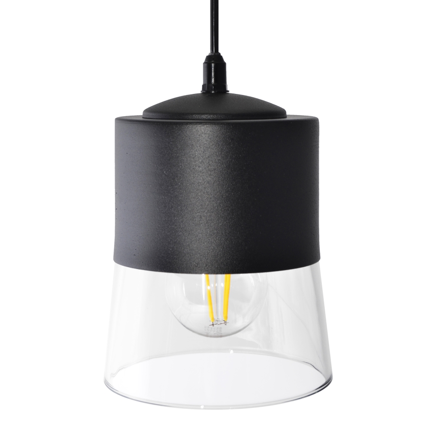 Lámpara colgante FERGIE 1xE27/15W/230V negro