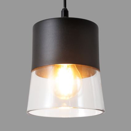Lámpara colgante FERGIE 1xE27/15W/230V negro