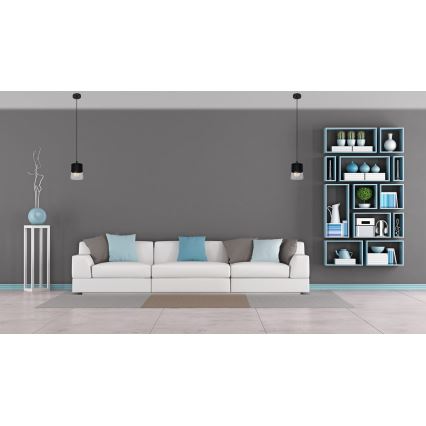 Lámpara colgante FERGIE 1xE27/15W/230V negro