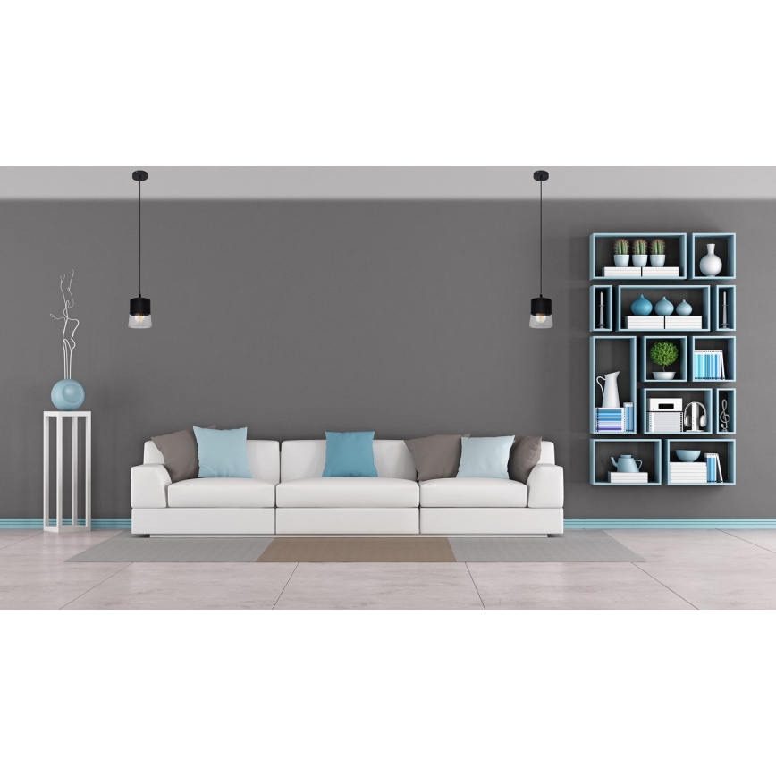 Lámpara colgante FERGIE 1xE27/15W/230V negro
