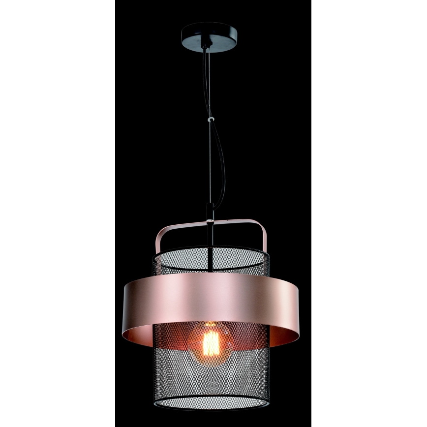 Lámpara colgante FIBA 1xE27/60W/230V Oro rosa/negro