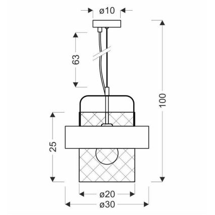Lámpara colgante FIBA 1xE27/60W/230V plata/negro