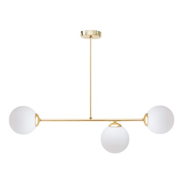 Lámpara colgante FIRA 3xE27/60W/230V dorado