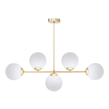 Lámpara colgante FIRA 5xE27/60W/230V dorado