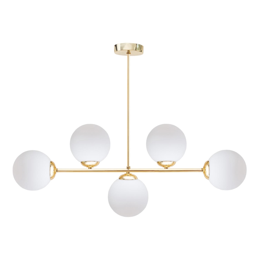 Lámpara colgante FIRA 5xE27/60W/230V dorado