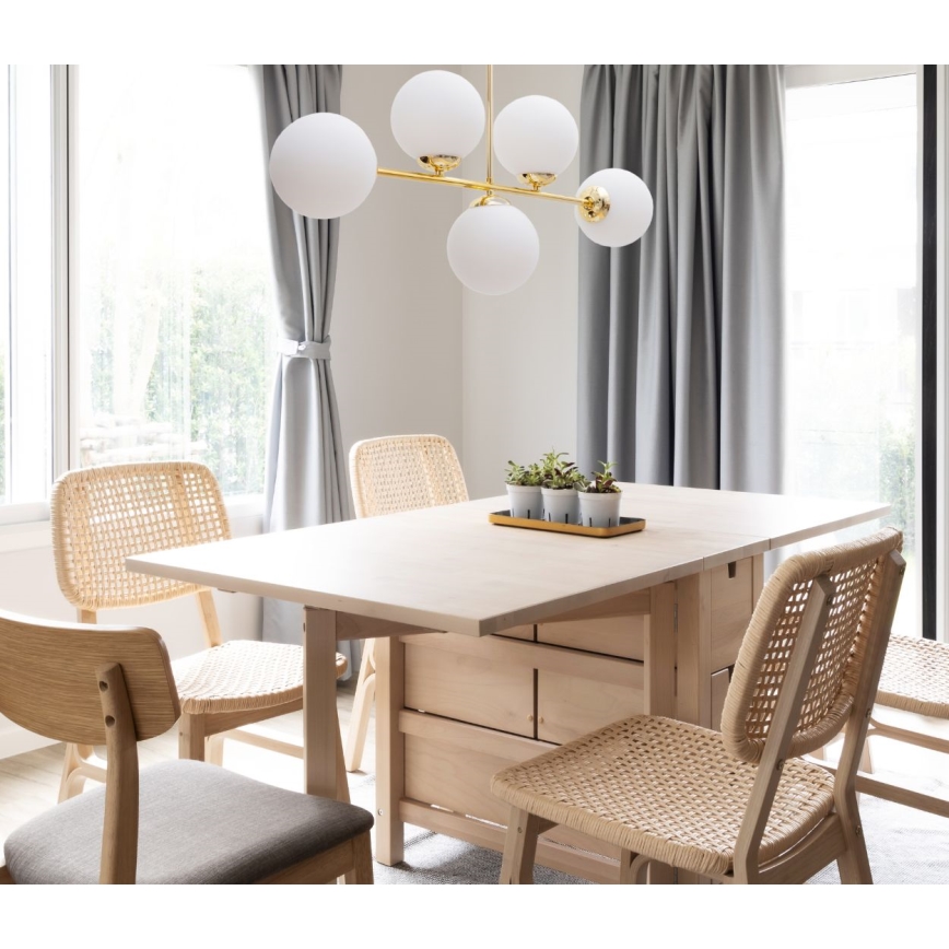 Lámpara colgante FIRA 5xE27/60W/230V dorado