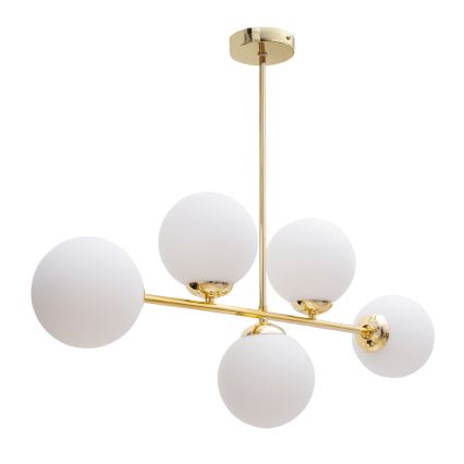 Lámpara colgante FIRA 5xE27/60W/230V dorado