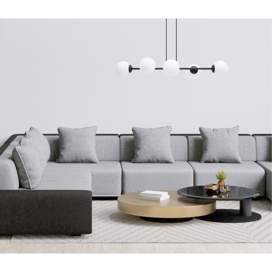 Lámpara colgante FIRA 5xE27/60W/230V negro