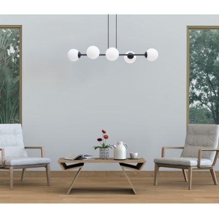 Lámpara colgante FIRA 5xE27/60W/230V negro