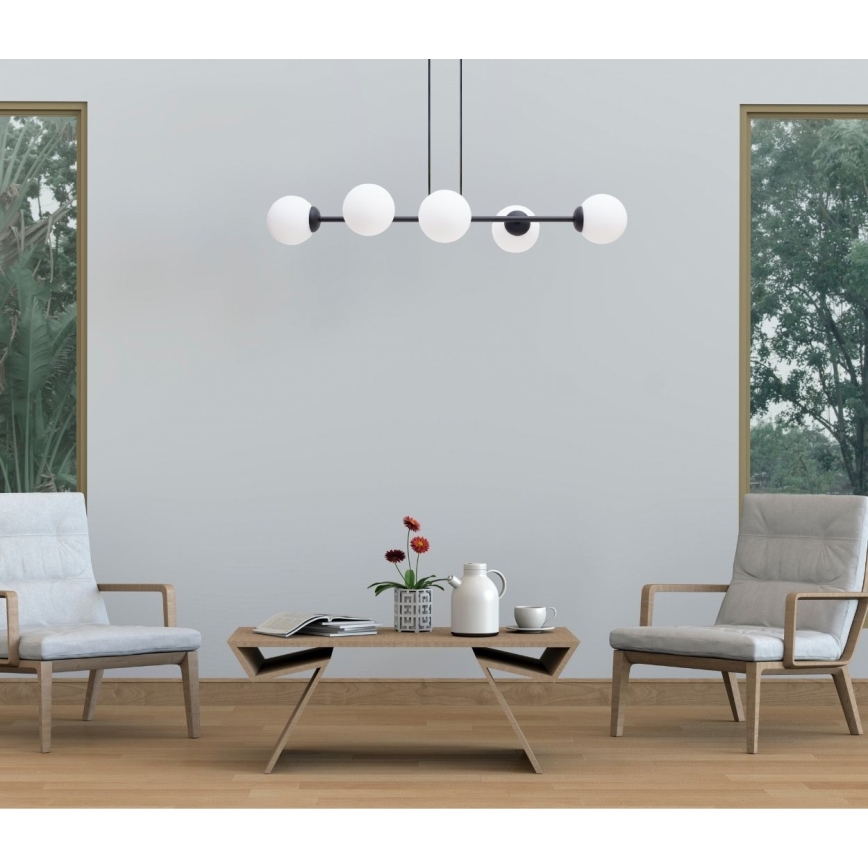 Lámpara colgante FIRA 5xE27/60W/230V negro