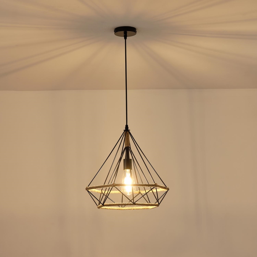 Lámpara colgante FLARE 1xE27/15W/230V diá. 38 cm beige
