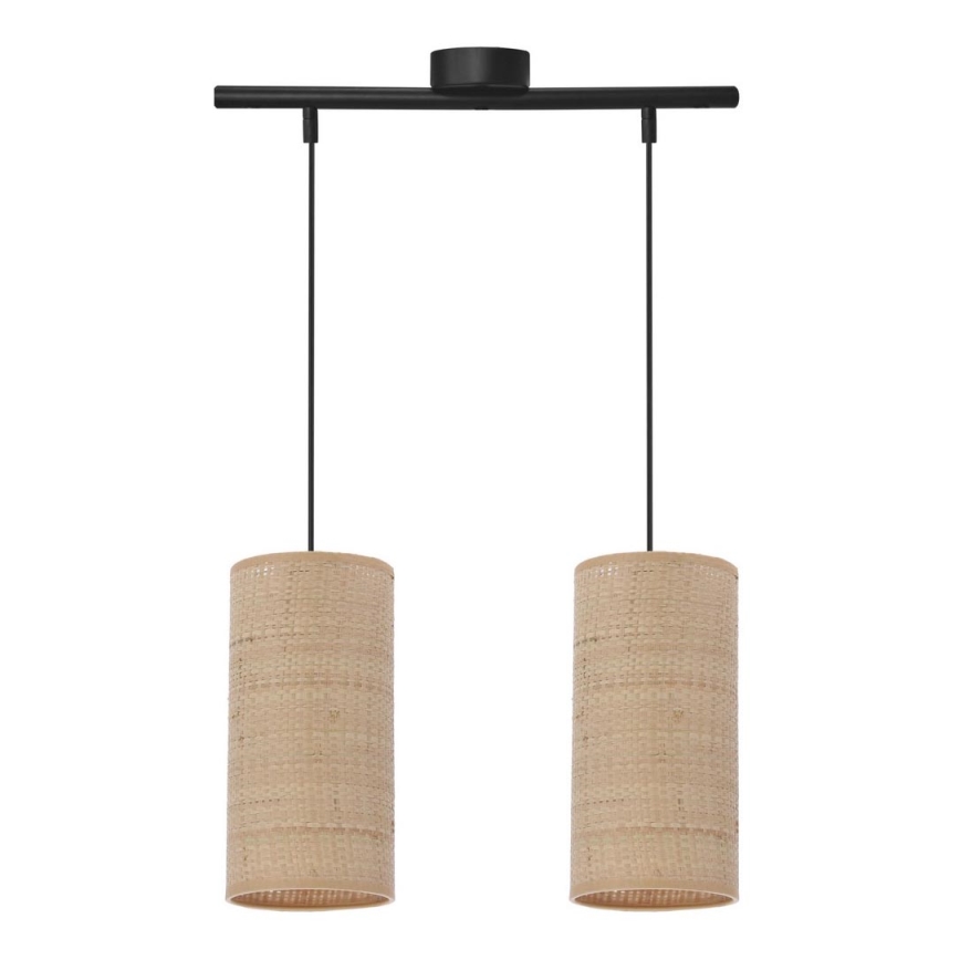 Lámpara colgante FLERI 2xE27/60W/230V ratán