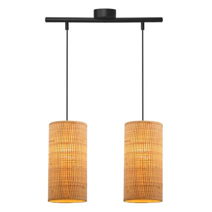 Lámpara colgante FLERI 2xE27/60W/230V ratán