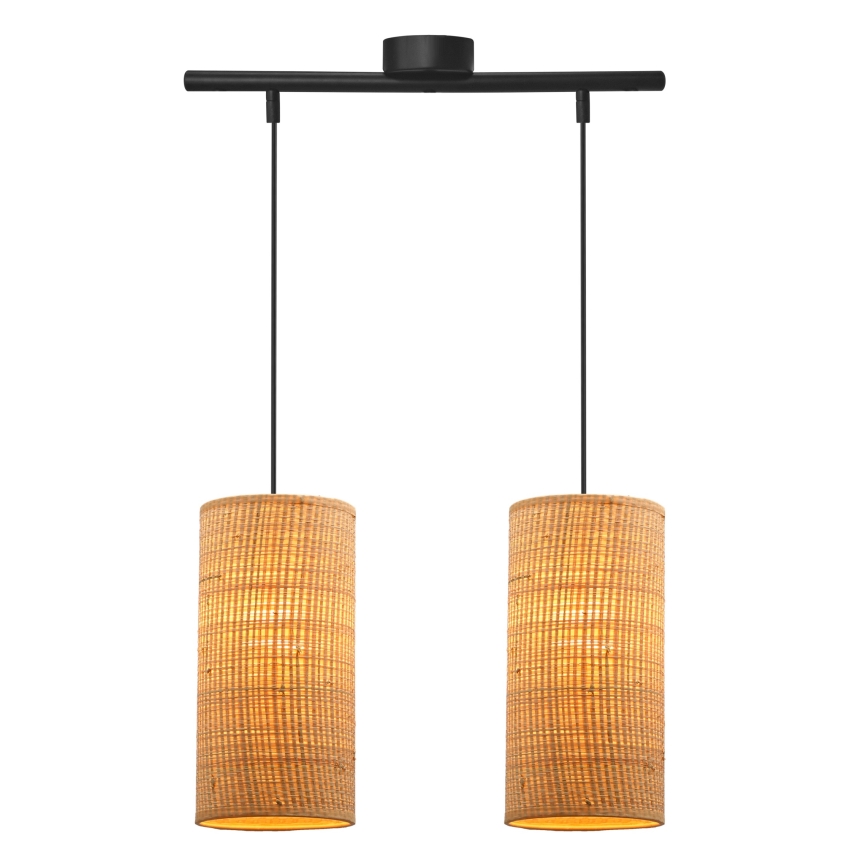 Lámpara colgante FLERI 2xE27/60W/230V ratán
