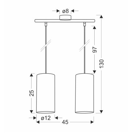 Lámpara colgante FLERI 2xE27/60W/230V ratán