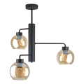 Lámpara colgante FLEX 3xE27/60W/230V negro/beige ahumado
