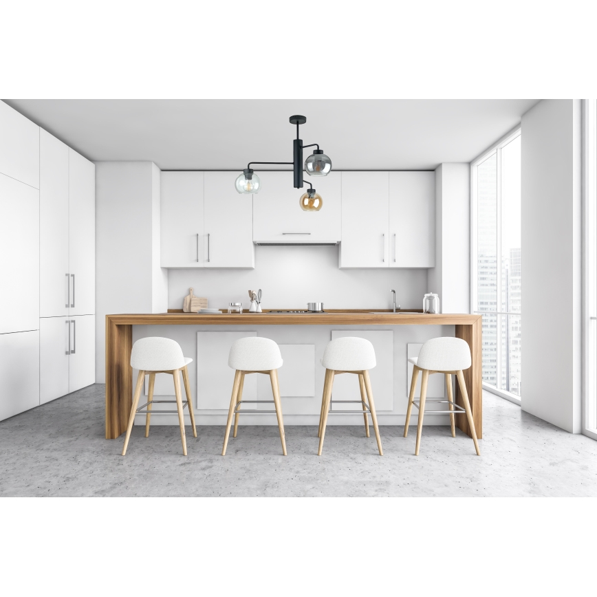 Lámpara colgante FLEX 3xE27/60W/230V negro/negro ahumado/beige ahumado/transparente
