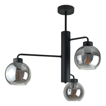Lámpara colgante FLEX 3xE27/60W/230V negro/negro ahumado