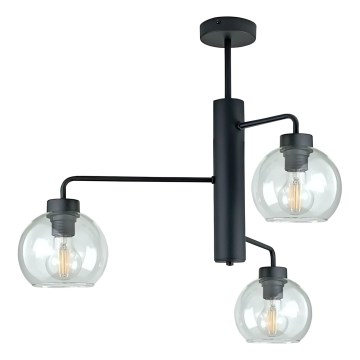 Lámpara colgante FLEX 3xE27/60W/230V negro/transparente
