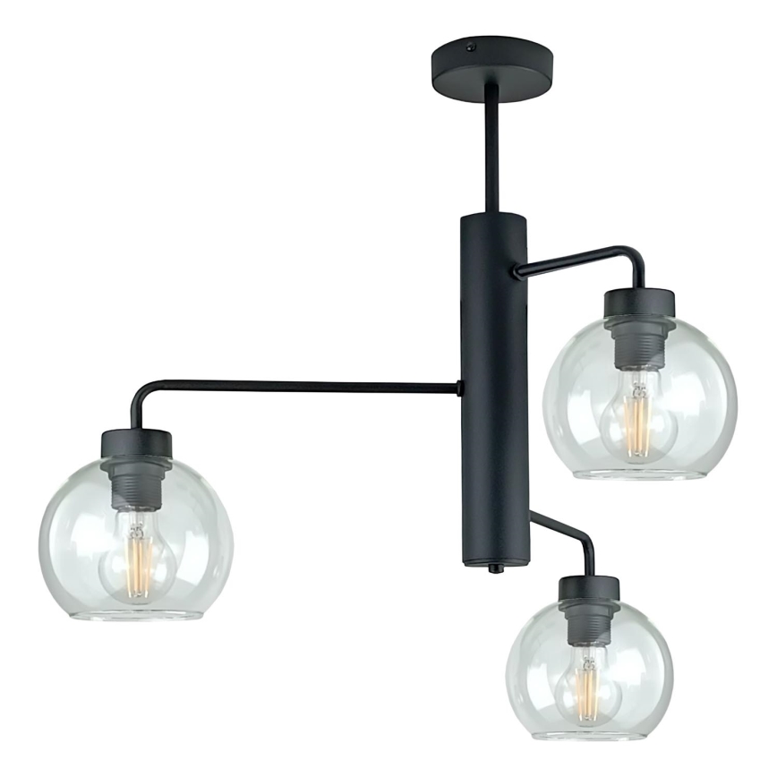 Lámpara colgante FLEX 3xE27/60W/230V negro/transparente