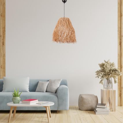 Lámpara colgante FRINGE con cable 1xE27/40W/230V de rafia