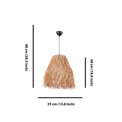 Lámpara colgante FRINGE con cable 1xE27/40W/230V de rafia