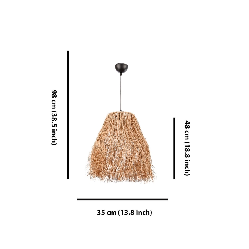 Lámpara colgante FRINGE con cable 1xE27/40W/230V de rafia