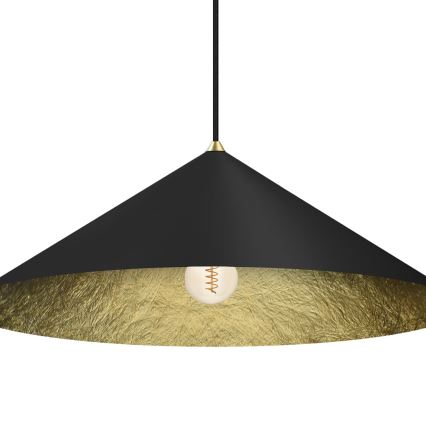 Lámpara colgante FUJI 1xE27/60W/230V diá. 70 cm negro/dorado
