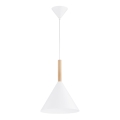 Lámpara colgante FUKS 1xE27/15W/230V blanco/beige