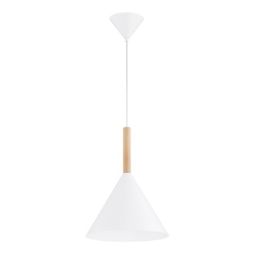 Lámpara colgante FUKS 1xE27/15W/230V blanco/beige