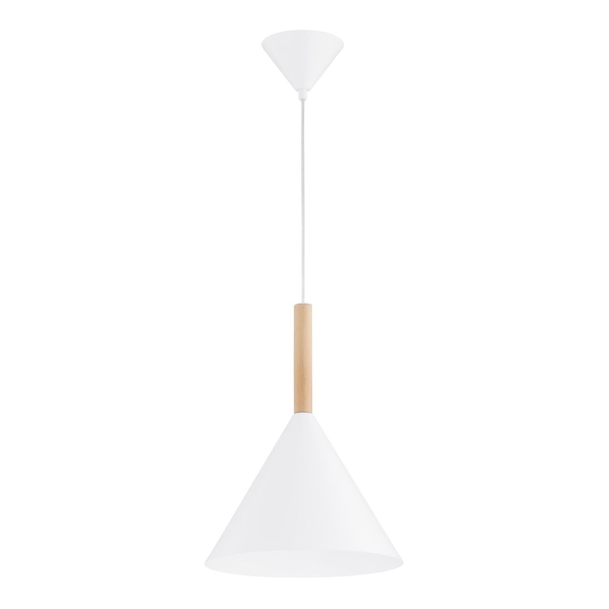 Lámpara colgante FUKS 1xE27/15W/230V blanco/beige