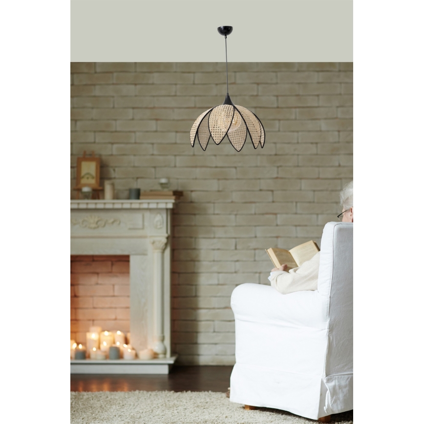 Lámpara colgante FUME 1xE27/40W/230V diámetro 40 cm negro/beige