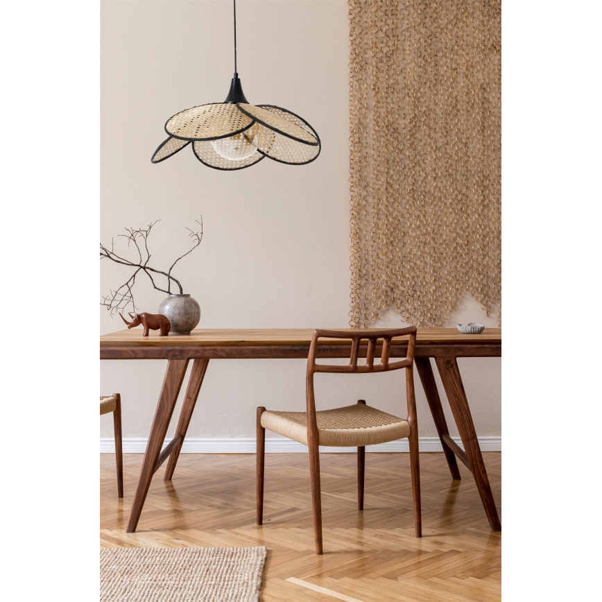Lámpara colgante FUME 1xE27/40W/230V Ø 45 cm negra/beige